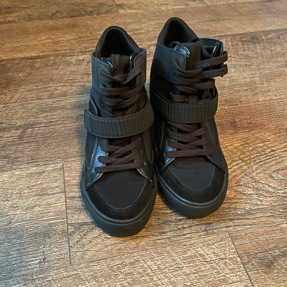 ALDO black sneaker wedge shoes